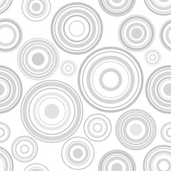 Circles seamless pattern. Blue circles on a white background. Trendy geometric design.