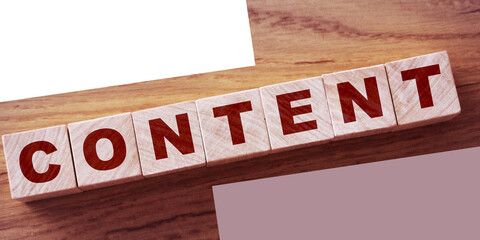 Wooden Blocks with the text: Content. SEO copyrighting storytelling concept