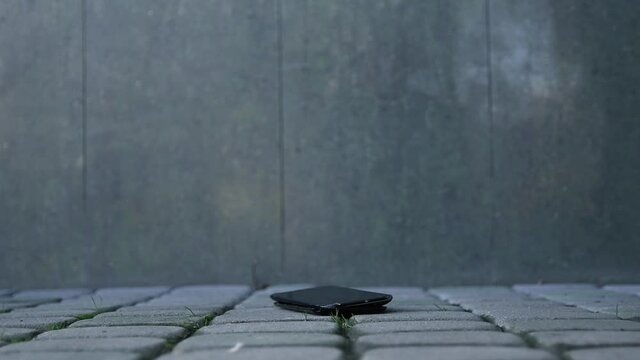 Smartphones cellphone phone drop to the ground. Make the screen broken and damaged. accident insurance technology, repair and maintenance.