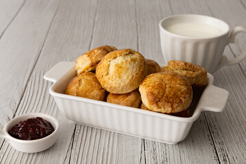 homemade scones with a cup of milk