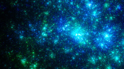 Abstract background, smooth blue lines on a black background