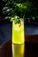 cocktail with lime and mint