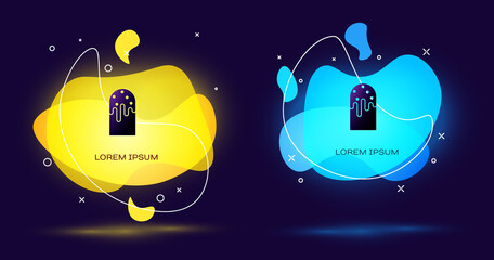 Black Easter cake icon isolated on black background. Happy Easter. Abstract banner with liquid shapes. Vector.