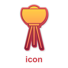 Gold Floor lamp icon isolated on white background. Vector.