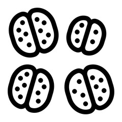 
A linear editable icon of meningococcus bacteria
