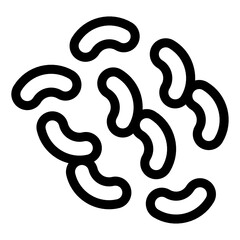 
A beans like probiotic bacteria in line icon

