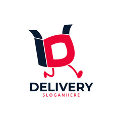 Delivery  Logo designs Template. Illustration vector graphic of  letter D and  box  logo design concept. Perfect for business logotype,Delivery service, Delivery express logo design.  