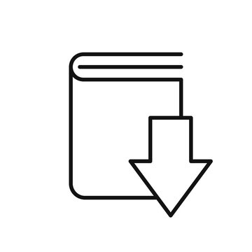 Download book line icon. linear style sign for mobile concept and web design.