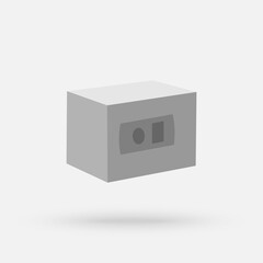 Safe box deposit metal square isometric icon with modern flat style color simple modern icon design illustration.