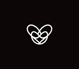 heart logo design element with monoline style