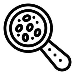 
Bacteria under magnifying glass, germs analysis icon

