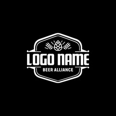 Beer Vintage Logo Design Template Inspiration, Vector Illustration. Retro Logo.