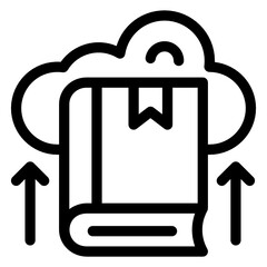 
Cloud library in linear style icon, editable icon 
