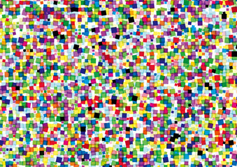 ランダムに舞うカラフルな正方形の背景