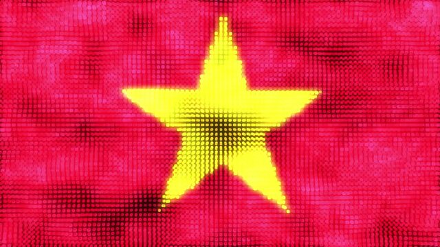 Vietnam digital flag - loop animation