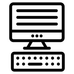 
Personal computer in linear style icon, editable vector 
