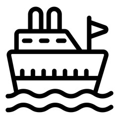 
Ship nonlinear style editable vector, water transport 
