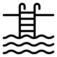 
Pool ladder linear style icon, editable vector
