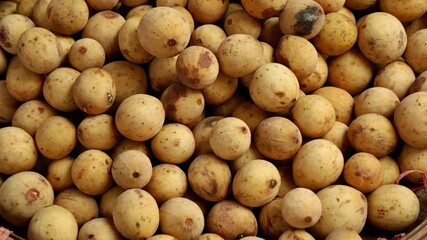 duku, langsat, or lansium, ready for sale in traditional market
