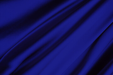 シルクのドレープ　青