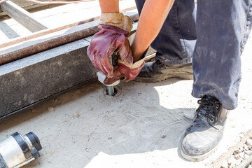 Heavy work for a construction worker on the site.