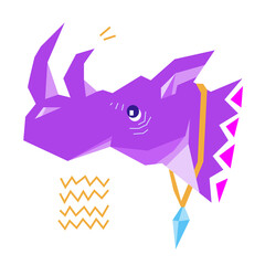 Purple rhino with cool tribal patterns