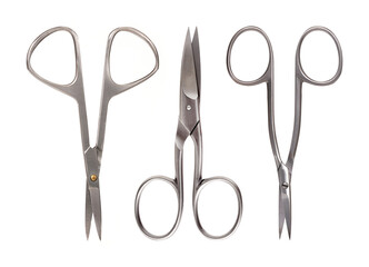 Small sharp nail scissors isolated on white background