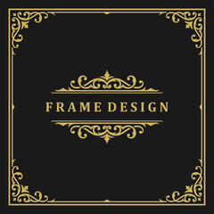 Vintage frame border ornament and vignettes swirls decoration with divider template vector illustration