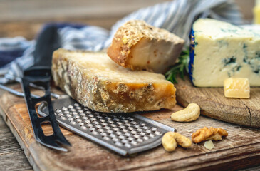 Various cheese on plate