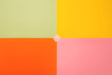 sheets of colored paper. the four leaves are arranged symmetrically