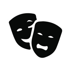 theater mask vector icon