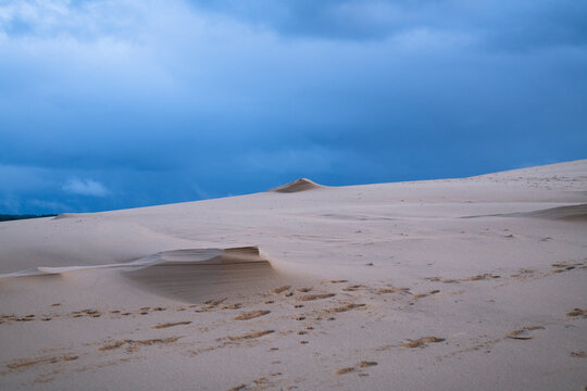 Dune du Pyla sand textures and details at dusk