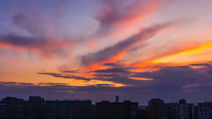 Obraz na płótnie Canvas Sunset over city