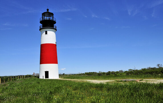 The Sankaty Lighthouse on Nantucket Island, Massachusetts