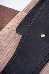 leather sports belt close-up on a minimal background. High quality photo