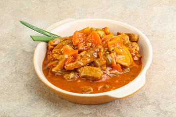Meat goulash with vegetables