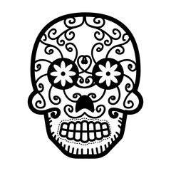 Mexican Circular Skill Calaveras Pattern 