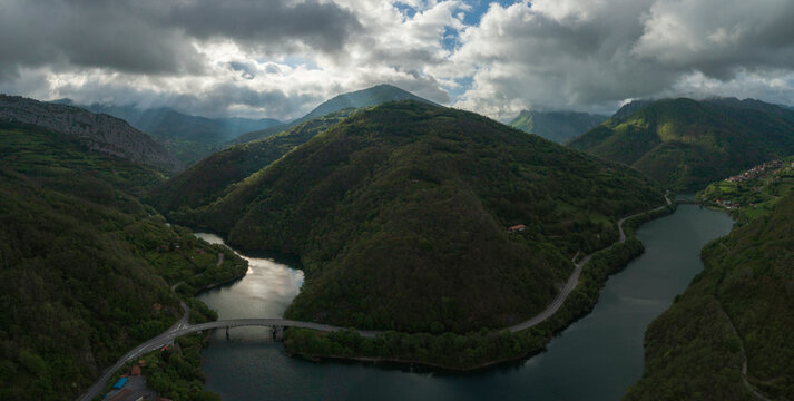 Tanes reservoir from aerial view