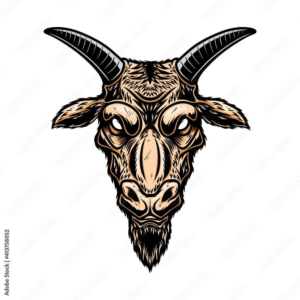 Canvas Prints illustration of goat head. design element for poster card, logo, emblem, sign. vector illustration