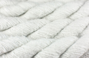 White cotton rope texture background.