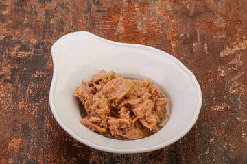 Canned tuna fillet for salad