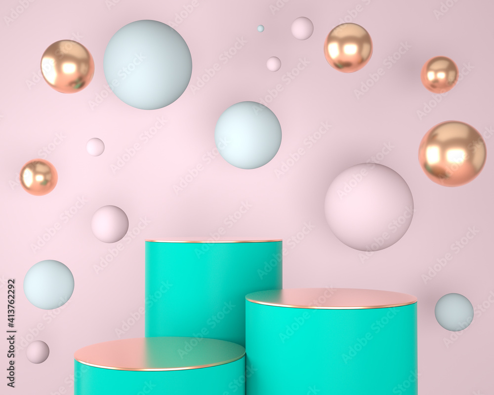 Poster abstract geometric shapes of product display with minimal and modern concepts, pedestal, podium, sta