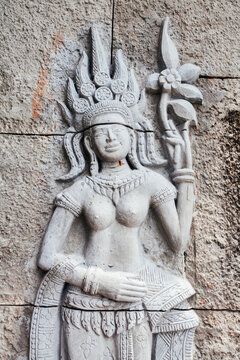 Close-up of statue on wall