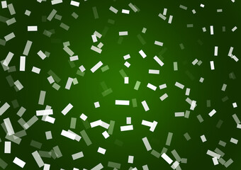 Background of scattered intersecting rectangles. A pattern of random particles, tiles, mosaics. Bright design element. Vector