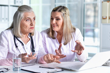 portrait of  doctors   at work in hospital