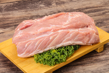 Raw pork loin for cooking