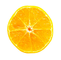 Fototapeta na wymiar Orange fruit slice round isolated on white background with clipping path