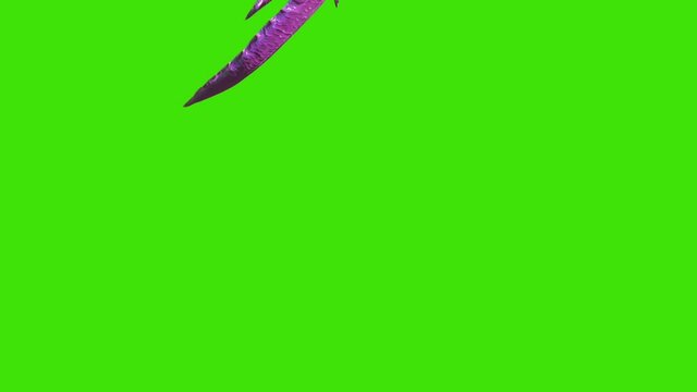 Two Monster Tentacles Attack Loop Side Green Screen 3D Rendering Animation