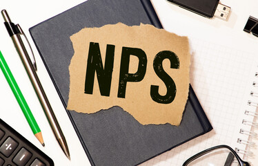 Closeup on business woman holding a card with NPS