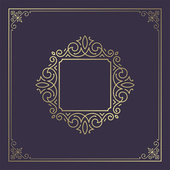 Vintage flourishes ornament swirls lines frame template vector illustration victorian ornate border for greeting cards